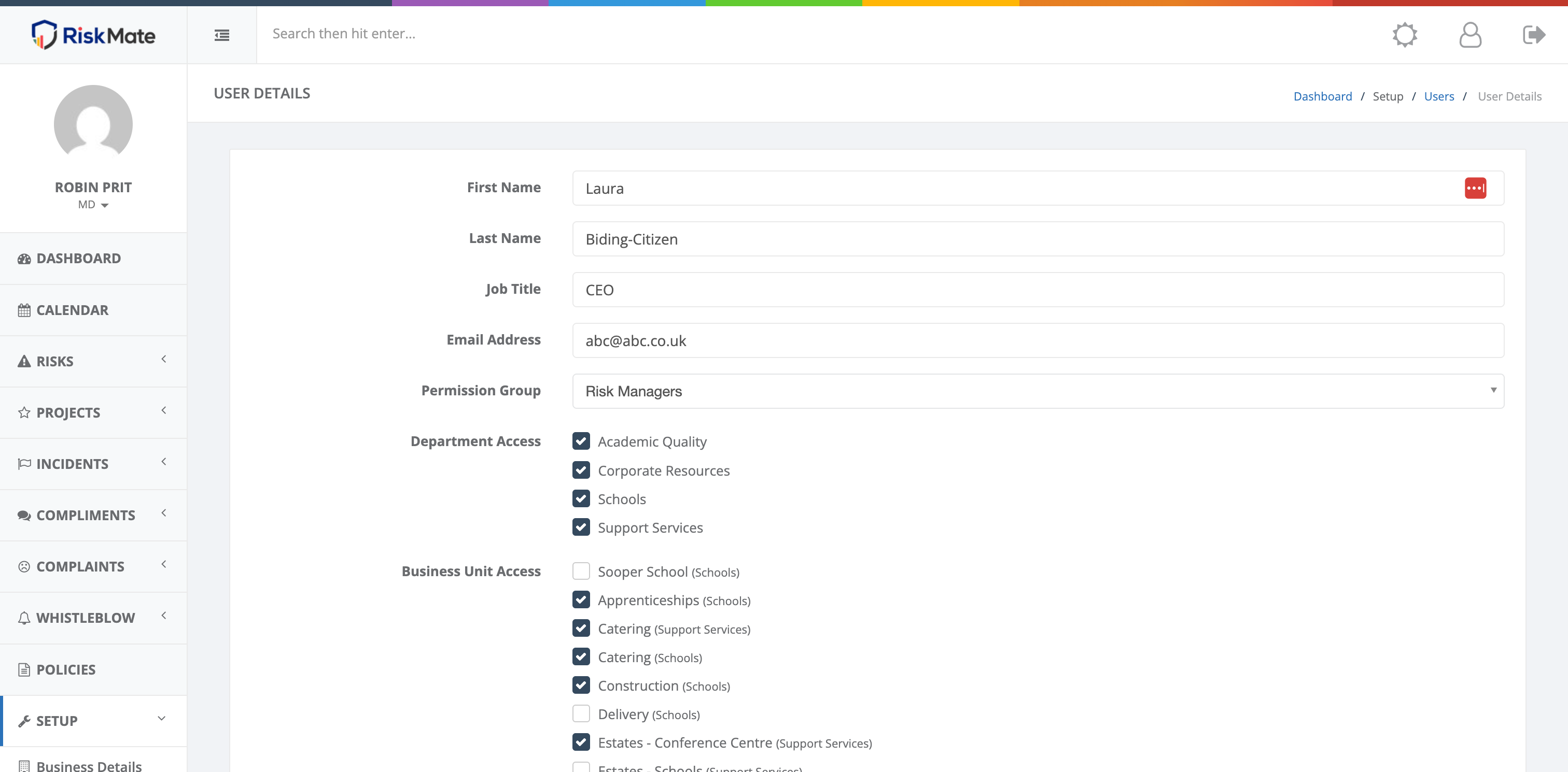 User Details